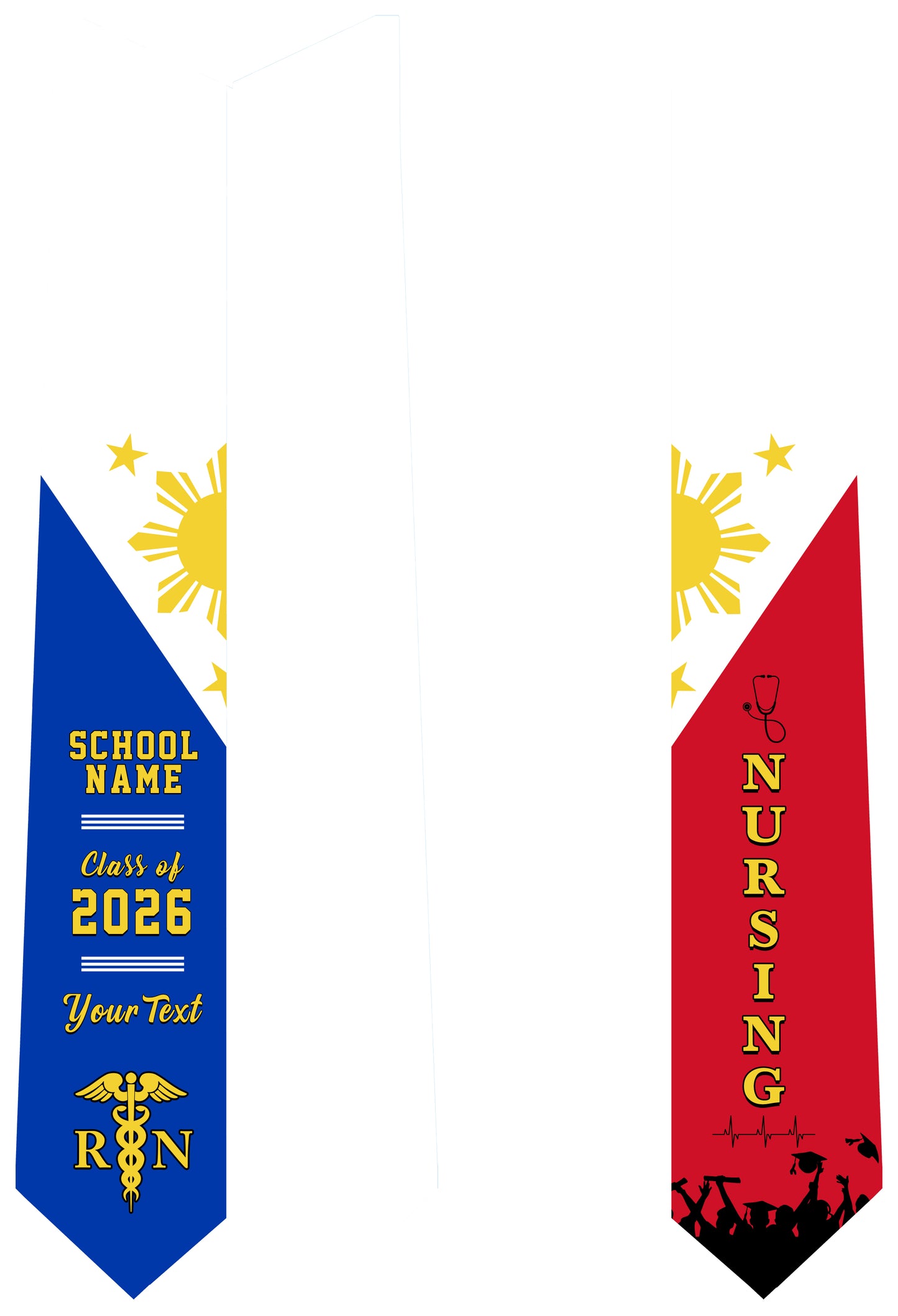 Philippines Filipinos Graduation Stole Custom Nursing Flag Style