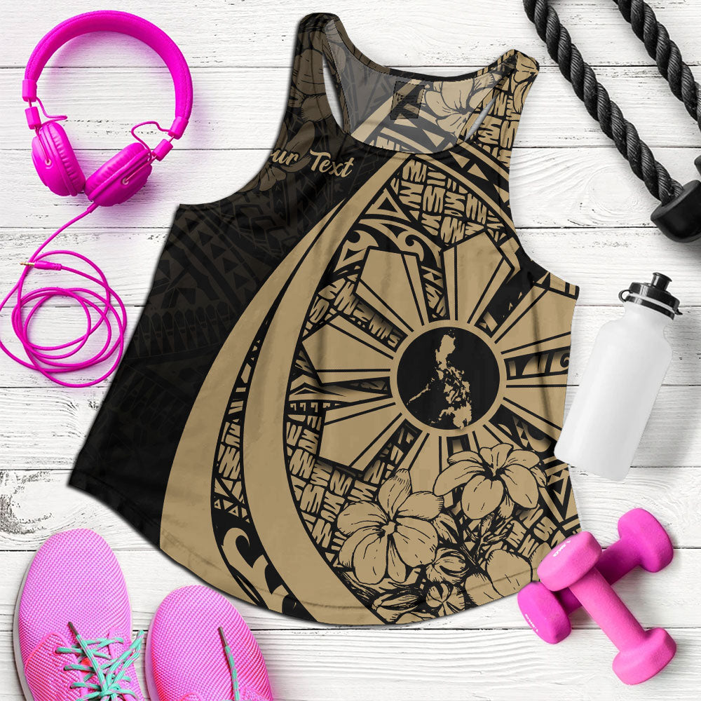Philippines Filipinos Women Tank Custom National Sampaguita Flower Symbols Style