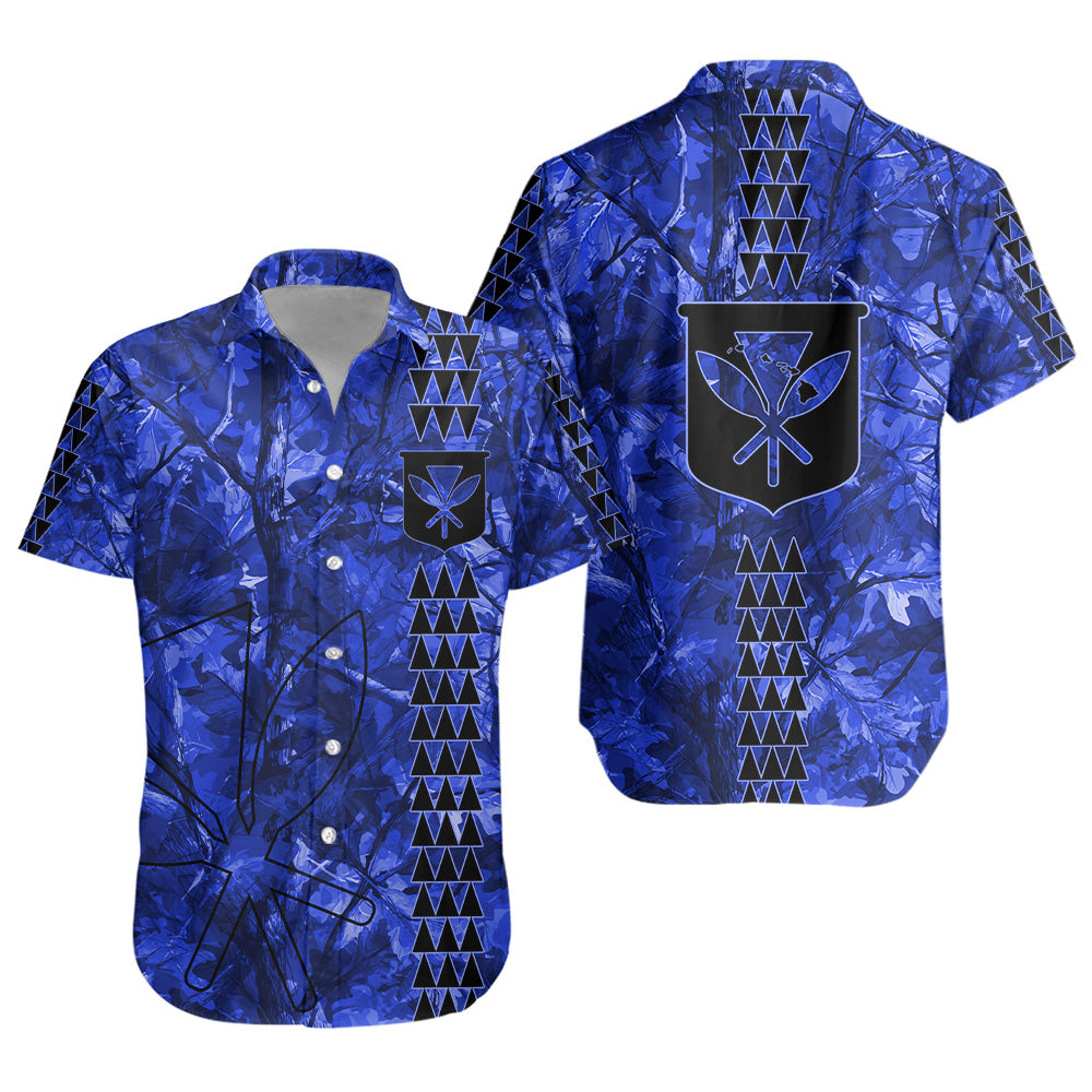 Hawaii Short Sleeve Shirt Woodland Kanaka Camo Style