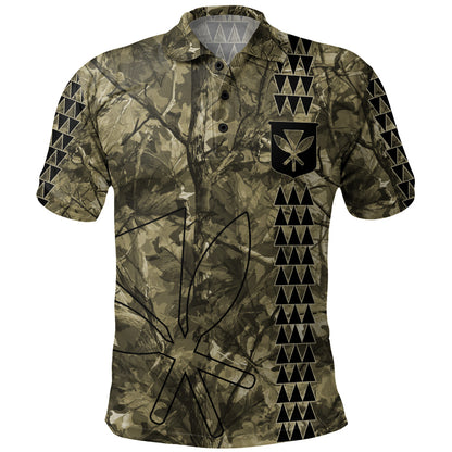 Hawaii Polo Shirt Woodland Kanaka Camo Style