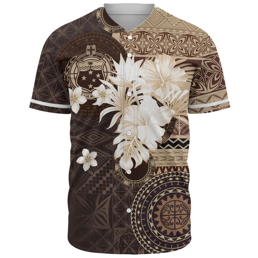 Samoa Baseball Shirt Siapo Motif Print Fabric