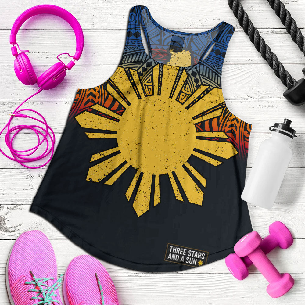 Philippines Filipinos Women Tank Philippine Pride Three Stars and A Sun