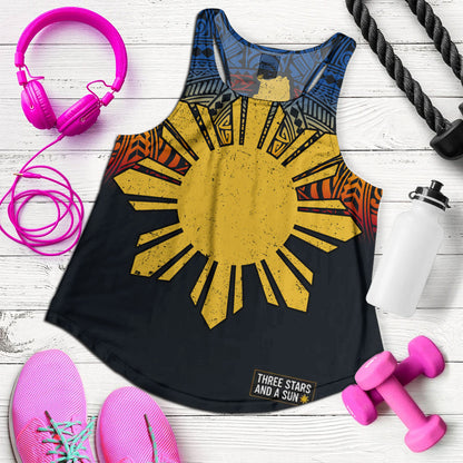 Philippines Filipinos Women Tank Philippine Pride Three Stars and A Sun