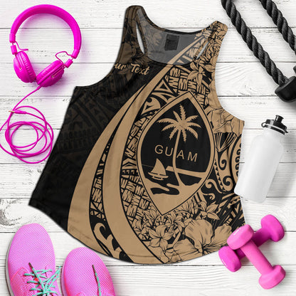 Guam Women Tank Custom Hibiscus Flower Symbols Style