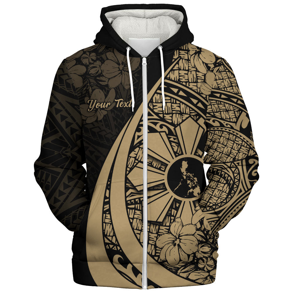 Philippines Filipinos Sherpa Hoodie Custom National Sampaguita Flower Symbols Style