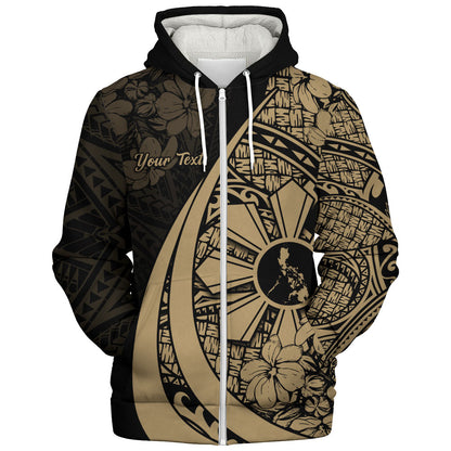 Philippines Filipinos Sherpa Hoodie Custom National Sampaguita Flower Symbols Style