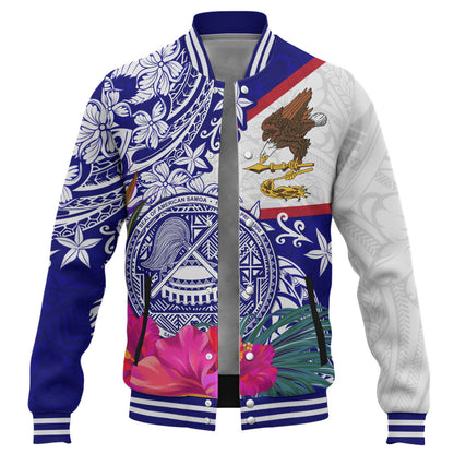 American Samoa Baseball Jacket Flag Tribal Tropical Style