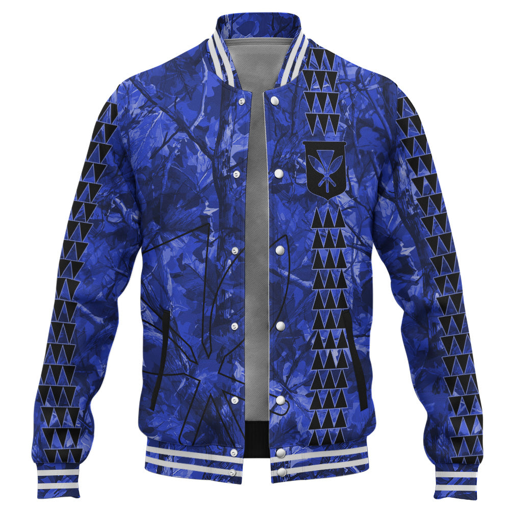 Hawaii Baseball Jacket Woodland Kanaka Camo Style