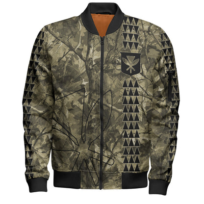 Hawaii Bomber Jacket Woodland Kanaka Camo Style