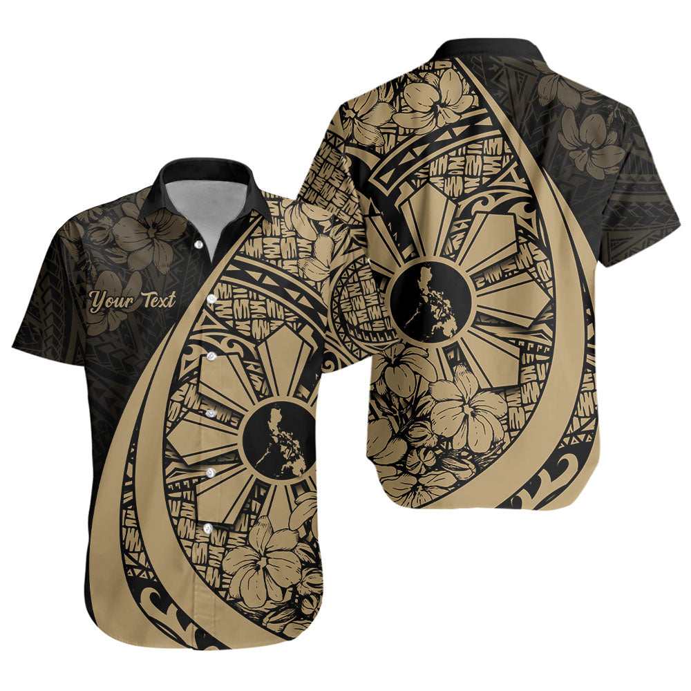 Philippines Filipinos Short Sleeve Shirt Custom National Sampaguita Flower Symbols Style