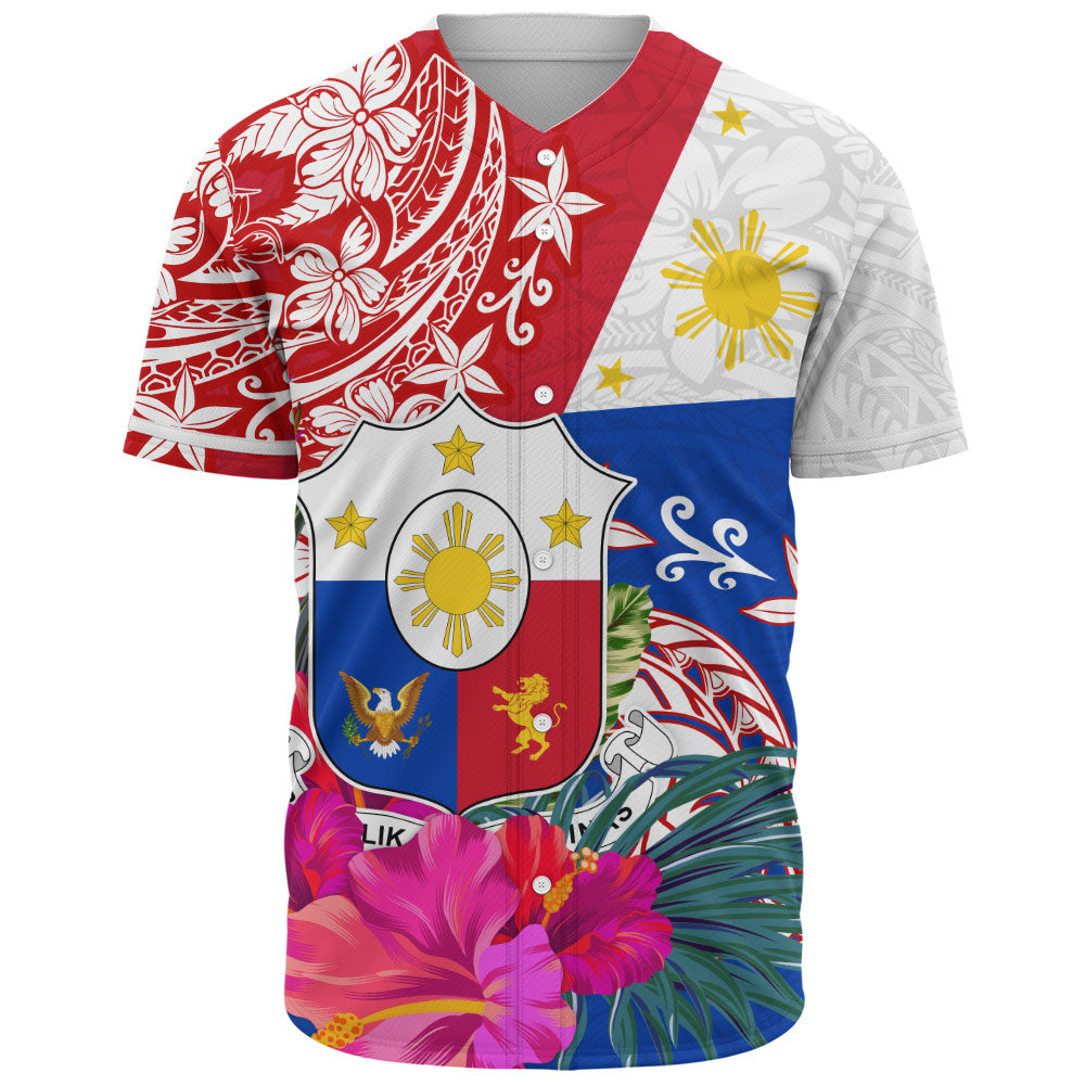 Philippines Filipinos Baseball Shirt Flag Tribal Tropical Style