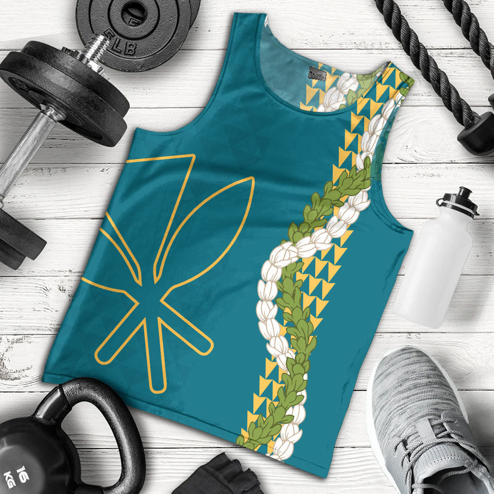 Hawaii Tank Top Kanaka Maoli Puakenikeni Maile Flower Lei