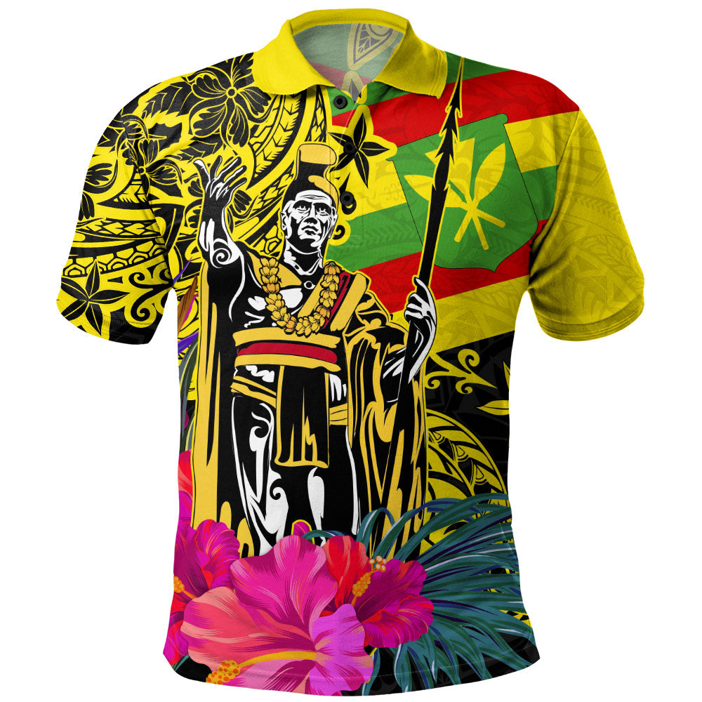 Hawaii Polo Shirt Kanaka Maoli King Flag Tribal Tropical Style