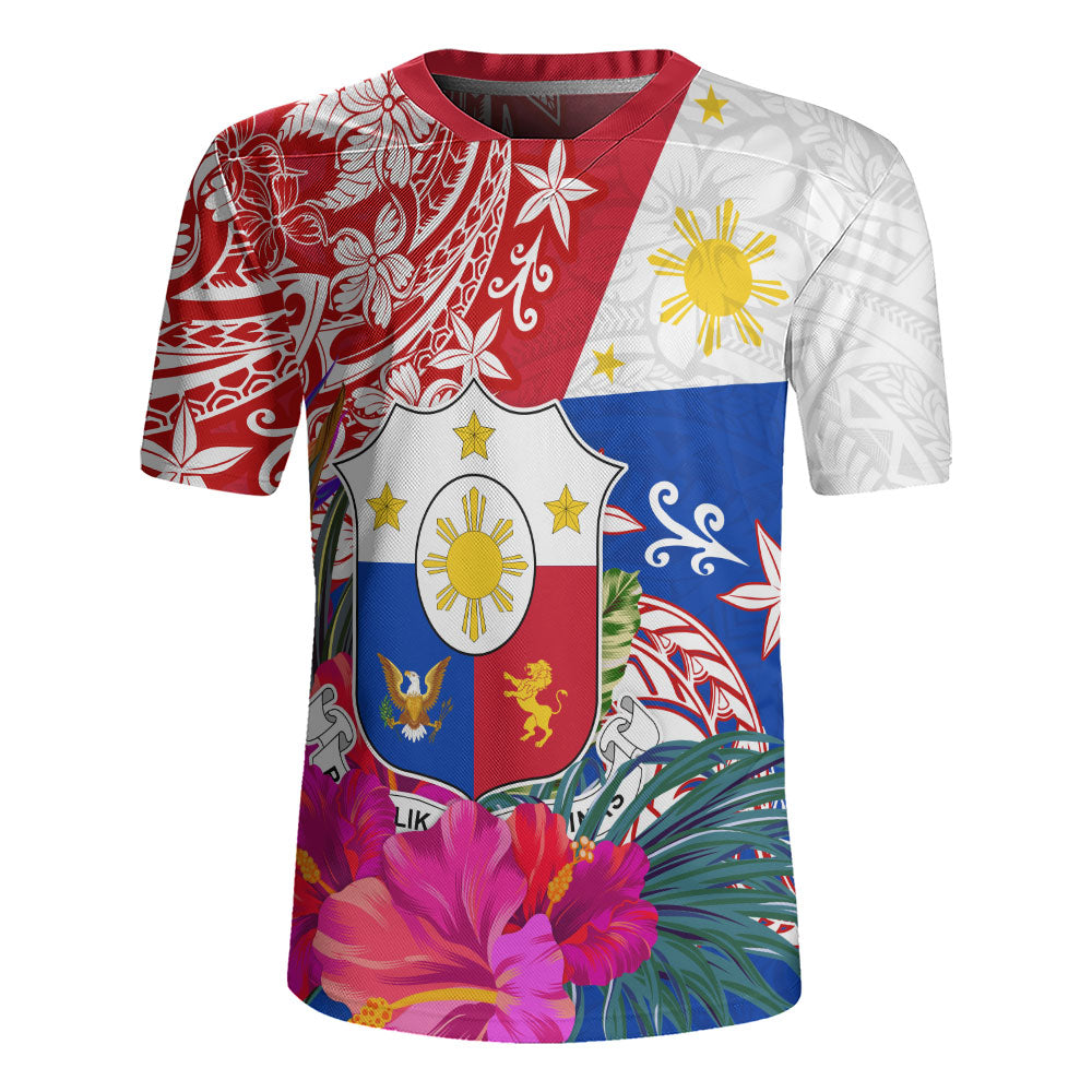 Philippines Filipinos Rugby Jersey Flag Tribal Tropical Style