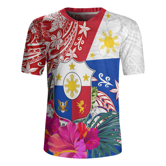 Philippines Filipinos Rugby Jersey Flag Tribal Tropical Style