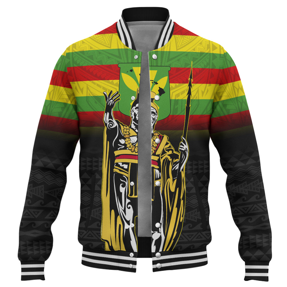Hawaii Baseball Jacket King Kamehameha Flag Kanaka Maoli Tribal Tattoo