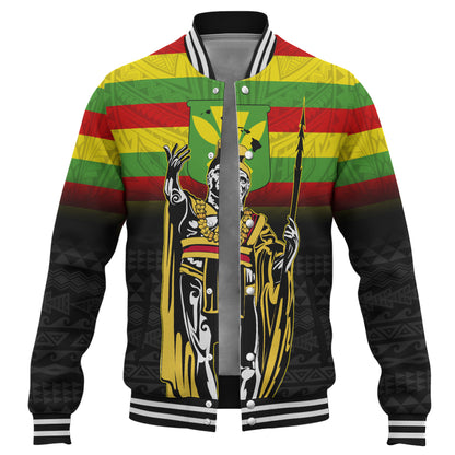 Hawaii Baseball Jacket King Kamehameha Flag Kanaka Maoli Tribal Tattoo