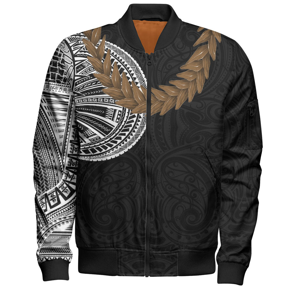 Samoa Bomber Jacket Tattoo Roman Reigns With Ula Fala Style Brown