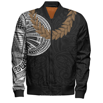 Samoa Bomber Jacket Tattoo Roman Reigns With Ula Fala Style Brown