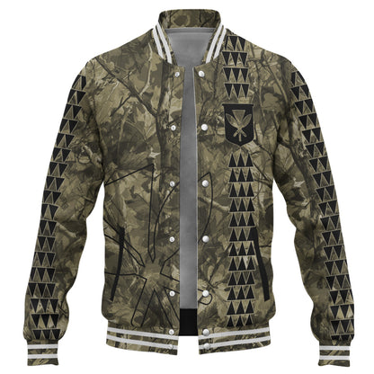Hawaii Baseball Jacket Woodland Kanaka Camo Style