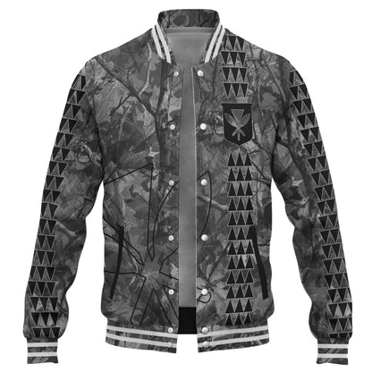Hawaii Baseball Jacket Woodland Kanaka Camo Style