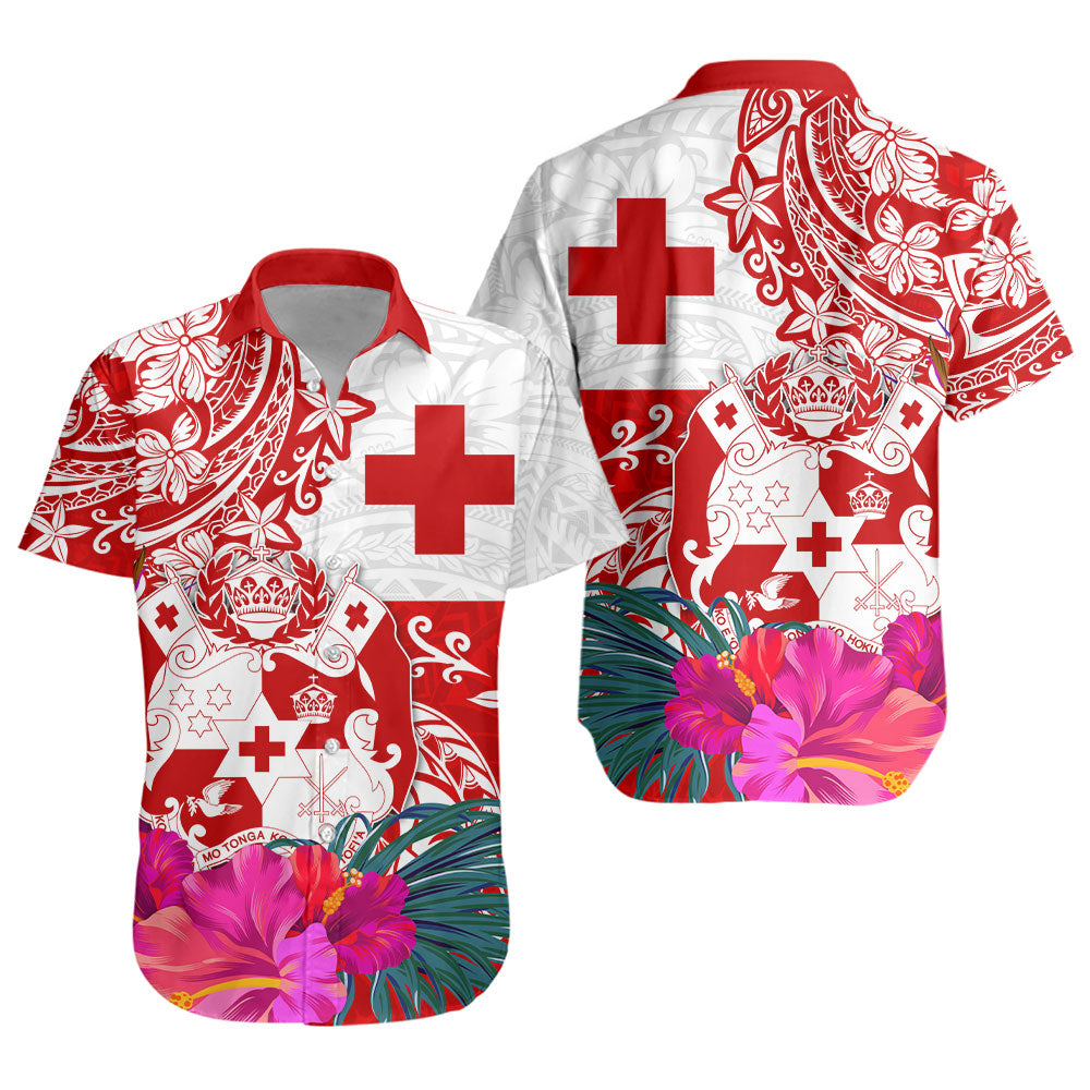 Tonga Short Sleeve Shirt Flag Tribal Tropical Style