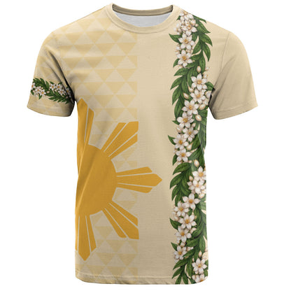 Philippines Filipinos T-Shirt Sampaguita Flower Sun Pattern Island Style