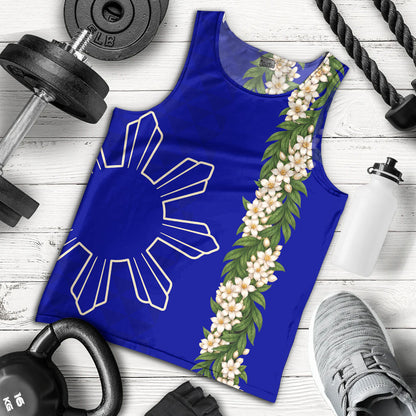 Philippines Filipinos Tank Top Sampaguita Flower Sun Pattern Island Style