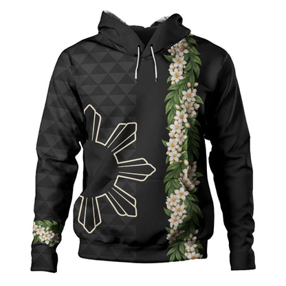 Philippines Filipinos Hoodie Sampaguita Flower Sun Pattern Island Style