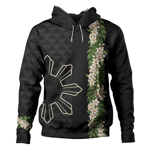 Philippines Filipinos Hoodie Sampaguita Flower Sun Pattern Island Style