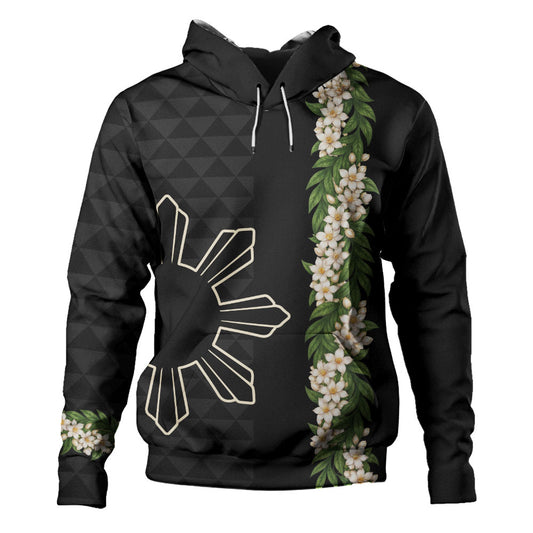 Philippines Filipinos Hoodie Sampaguita Flower Sun Pattern Island Style