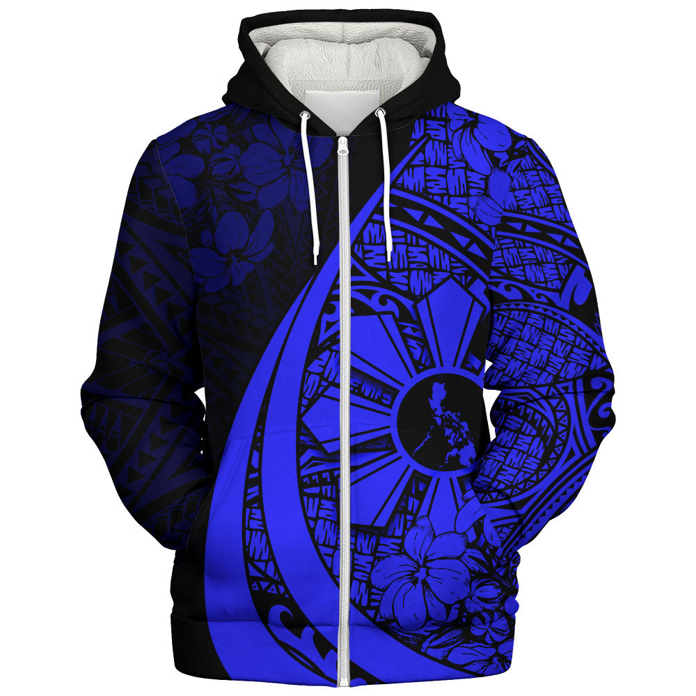 Philippines Filipinos Sherpa Hoodie Custom National Sampaguita Flower Symbols Style