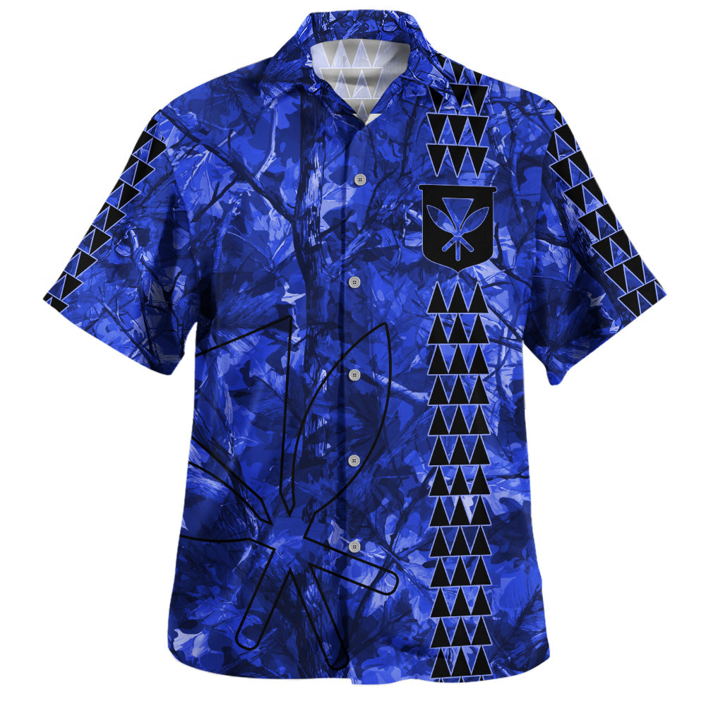 Hawaii Hawaiian Shirt Woodland Kanaka Camo Style