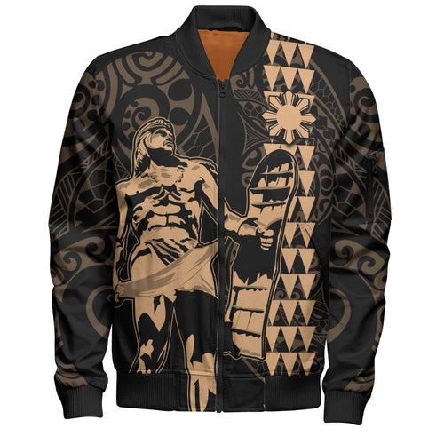 Philippines Filipinos Bomber Jacket Lapu Lapu Kakau Style