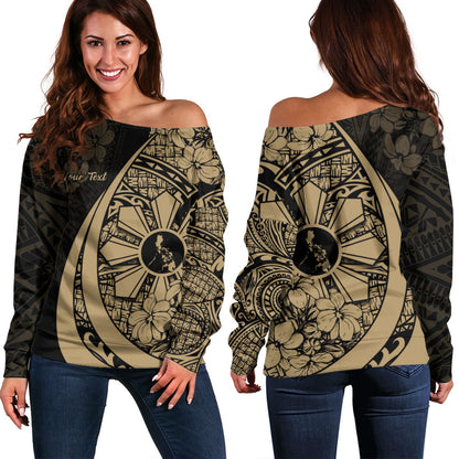 Philippines Filipinos Off Shoulder Sweatshirt Custom National Sampaguita Flower Symbols Style