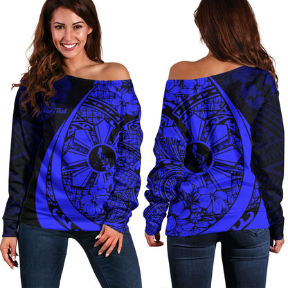 Philippines Filipinos Off Shoulder Sweatshirt Custom National Sampaguita Flower Symbols Style