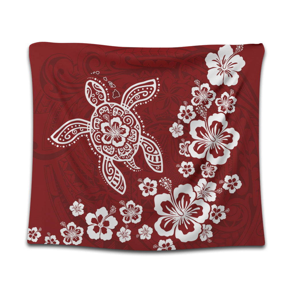 Hawaii Tapestry Tribal Hibiscus Flower Graphic Turtle Tatoo