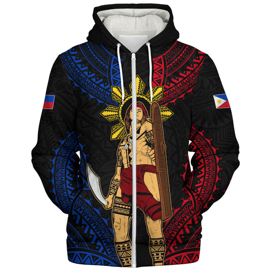 Philippines Filipinos Sherpa Hoodie Lapu Lapu Tattoo Batok Tribal Motifs Designs