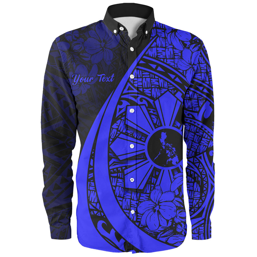 Philippines Filipinos Long Sleeve Shirt Custom National Sampaguita Flower Symbols Style