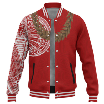 Samoa Baseball Jacket Tattoo Roman Reigns With Ula Fala Style Brown