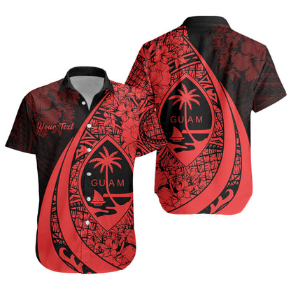 Guam Short Sleeve Shirt Custom Hibiscus Flower Symbols Style