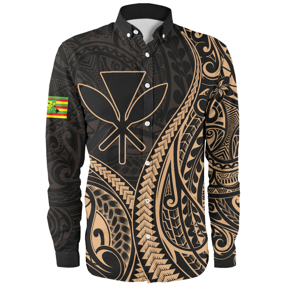 Hawaii Long Sleeve Shirt Polynesian Tribal Tattoo Island Spirit Style
