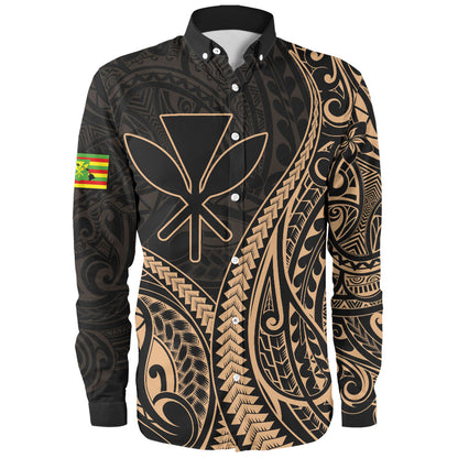 Hawaii Long Sleeve Shirt Polynesian Tribal Tattoo Island Spirit Style