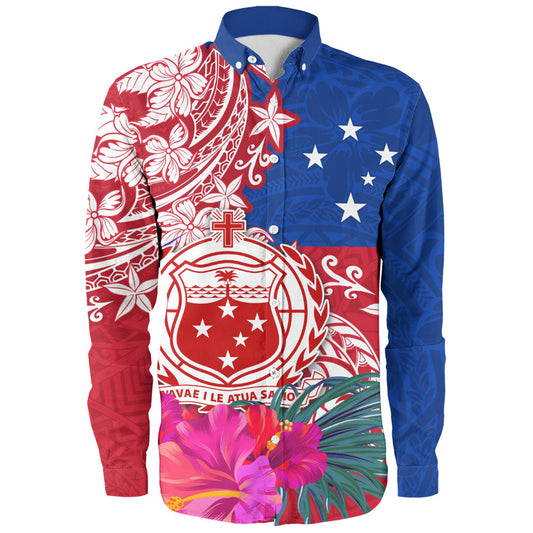 Samoa Long Sleeve Shirt Flag Tribal Tropical Style