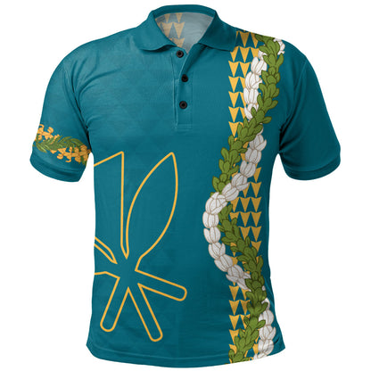 Hawaii Polo Shirt Kanaka Maoli Puakenikeni Maile Flower Lei