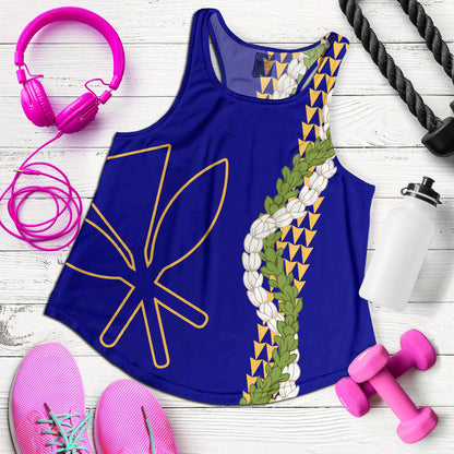 Hawaii Women Tank Kanaka Maoli Puakenikeni Maile Flower Lei