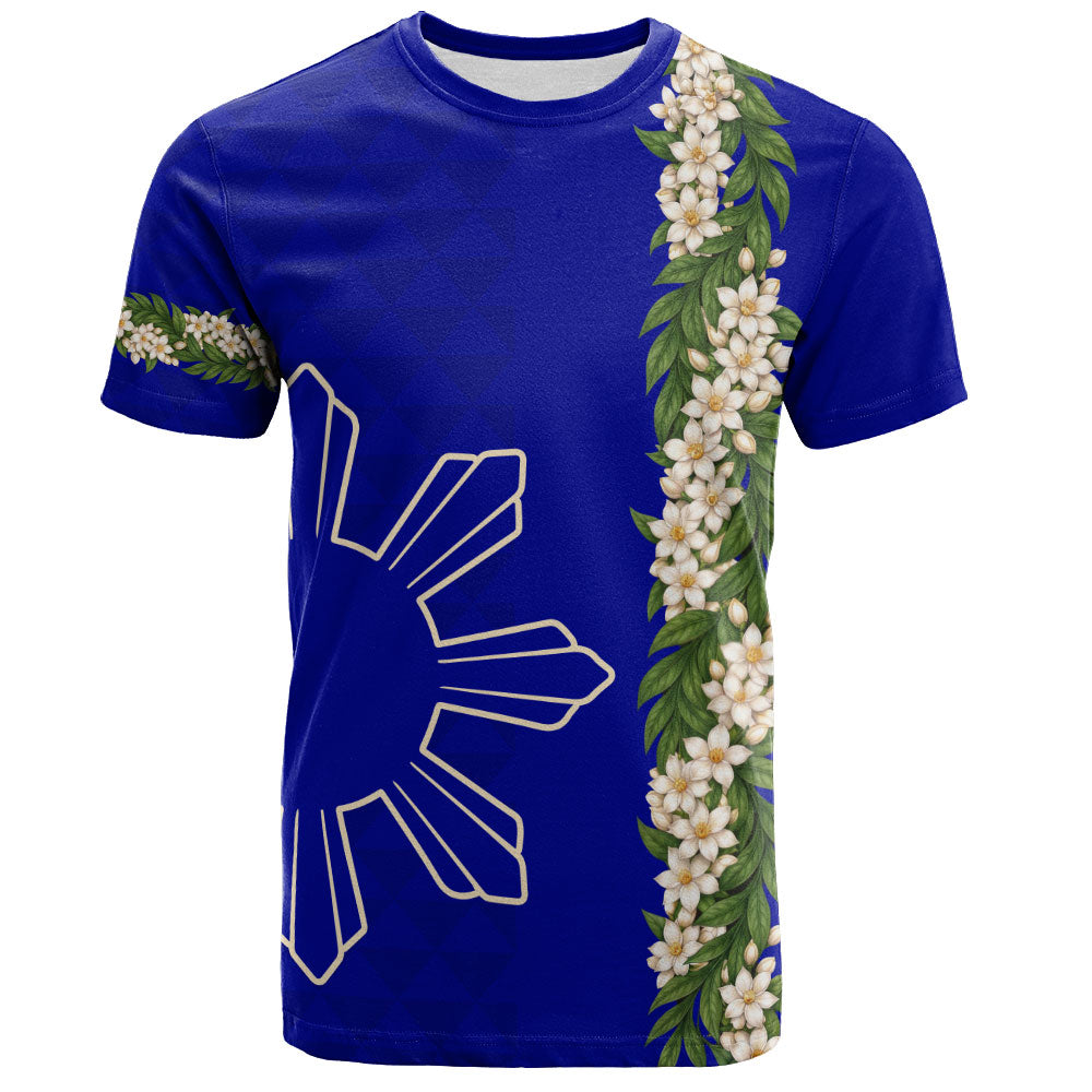 Philippines Filipinos T-Shirt Sampaguita Flower Sun Pattern Island Style