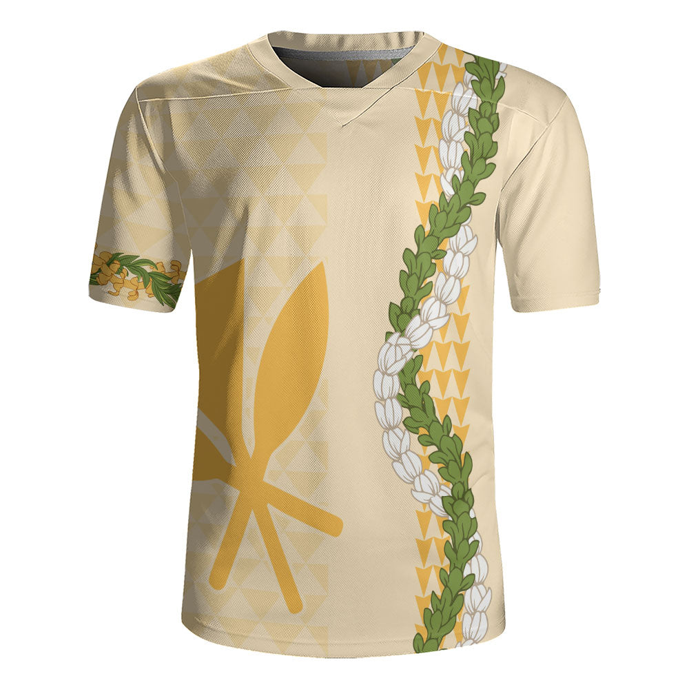 Hawaii Rugby Jersey Kanaka Maoli Puakenikeni Maile Flower Lei