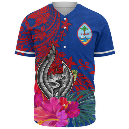 Guam Baseball Shirt Flag Tribal Tropical Style