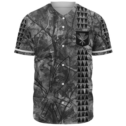 Hawaii Baseball Shirt Woodland Kanaka Camo Style
